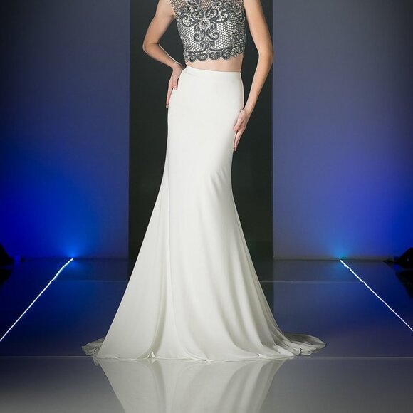 Sequined Bodice Two Piece Mermaid Dress CDJ755 - Picture 3 of 5